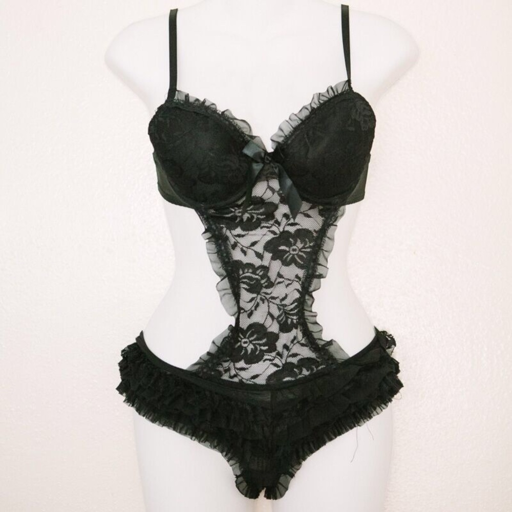 One piece black lingerie