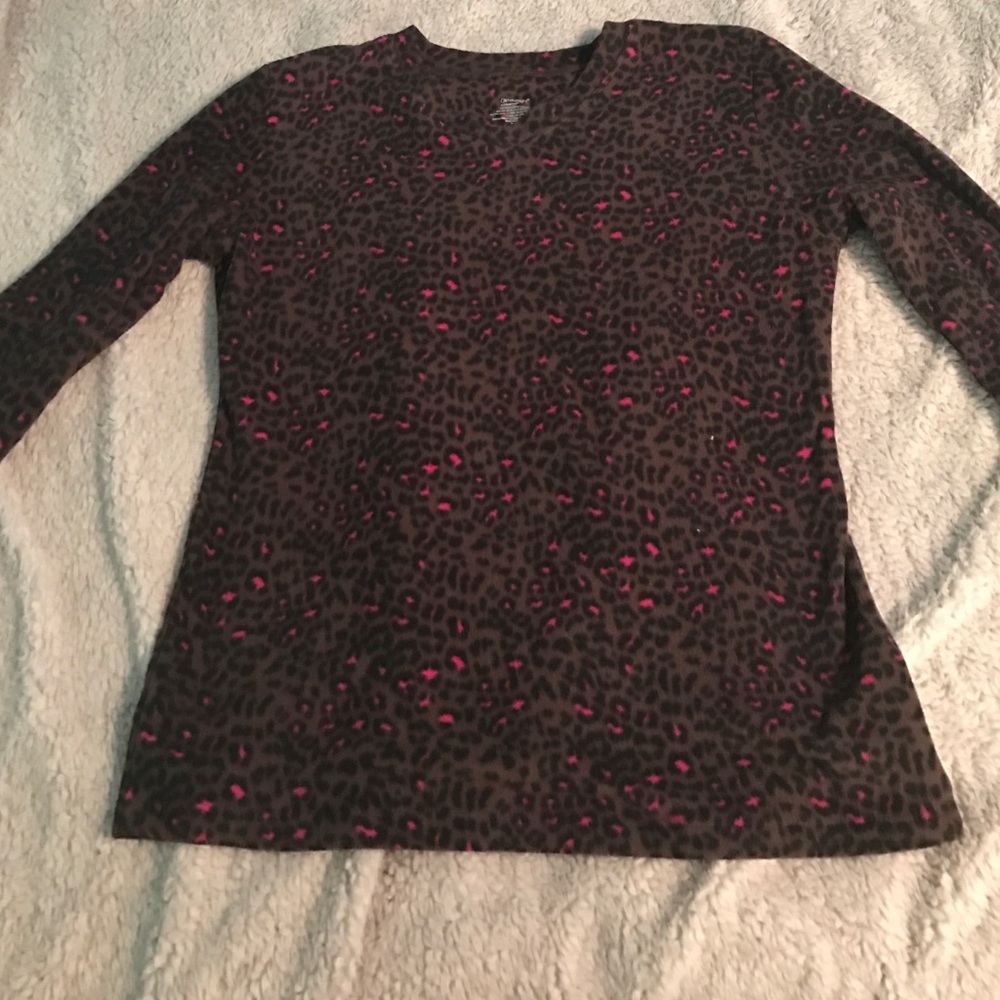 Brown black and hot pink very soft pajama shirt