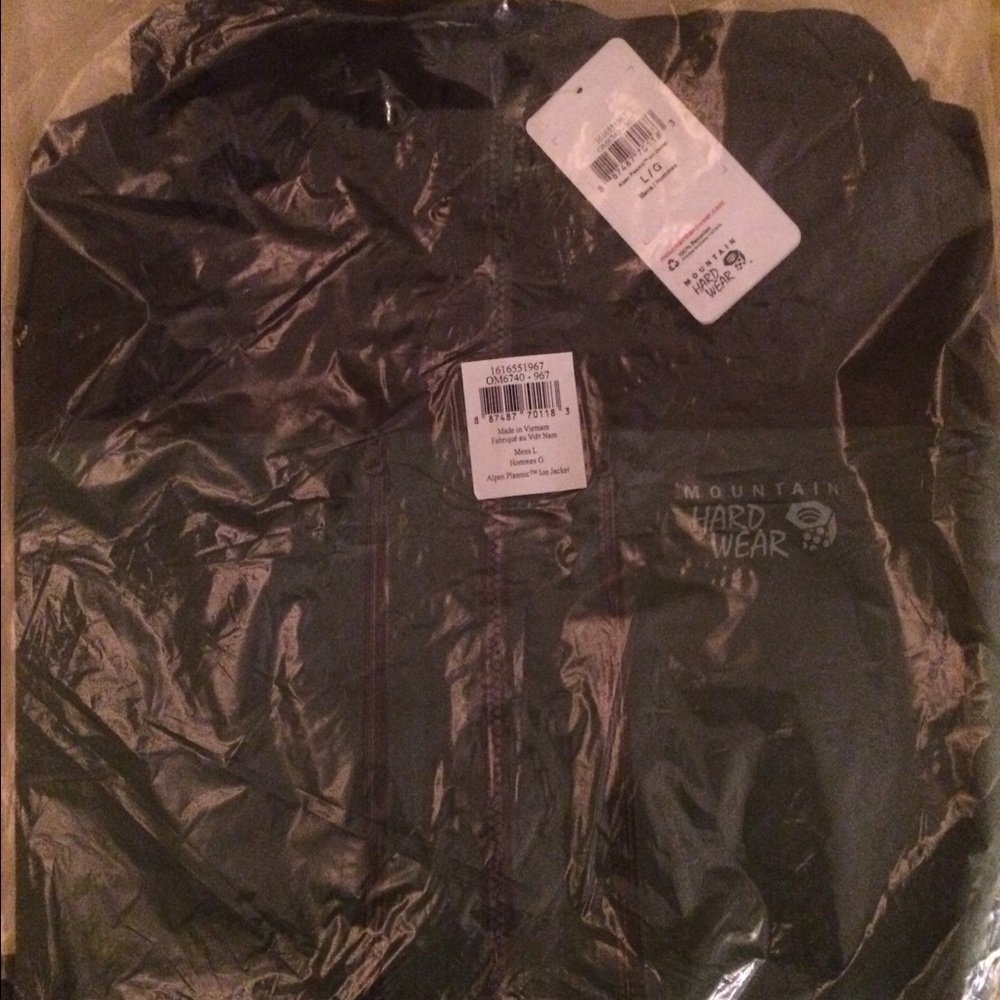 Dark green men's rain jacket