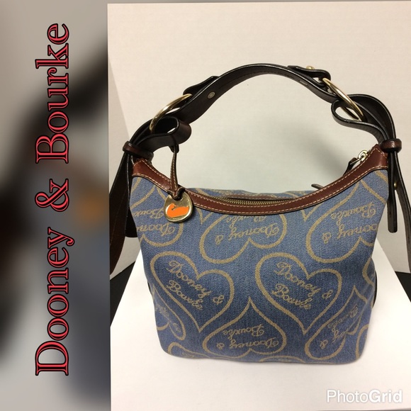 Dooney & Bourke Blue and Brown Shoulder Bag - Picture 1 of 4