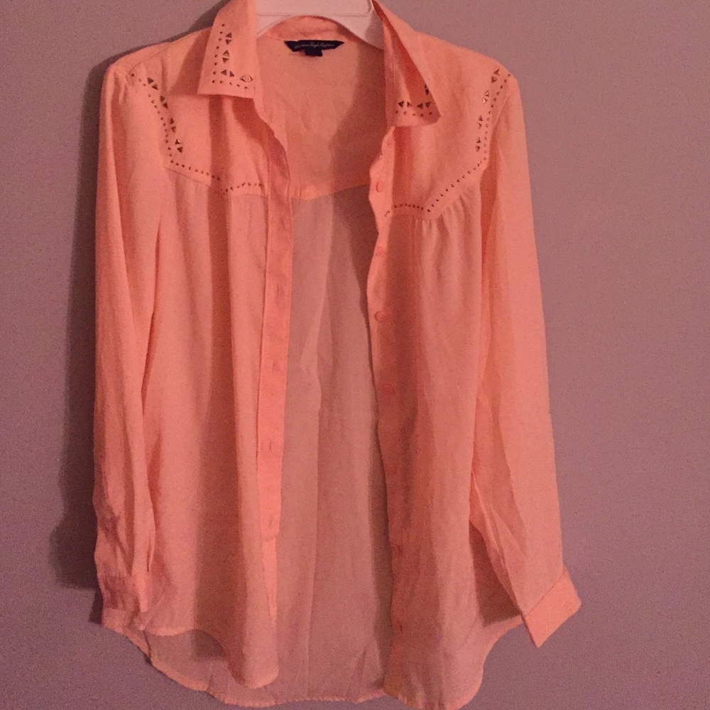 Peach, silly quarter sleeve top from AE