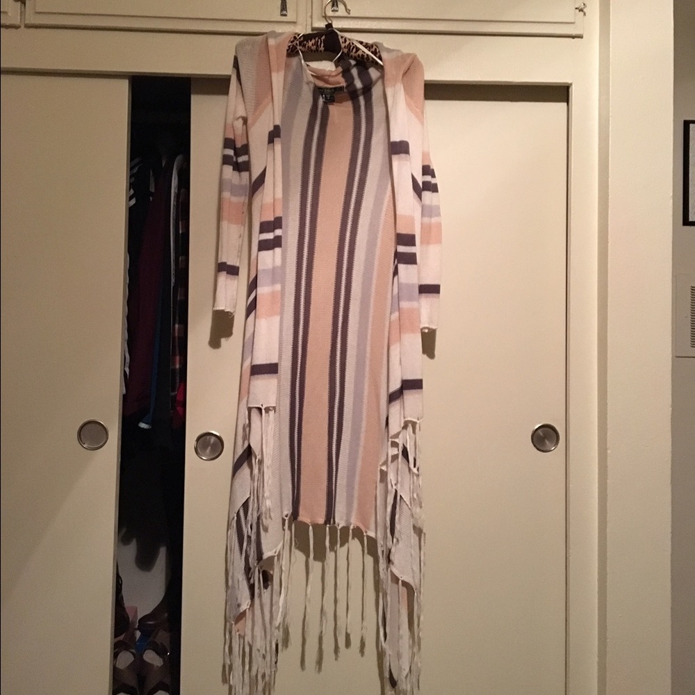 Multi-color poncho looking