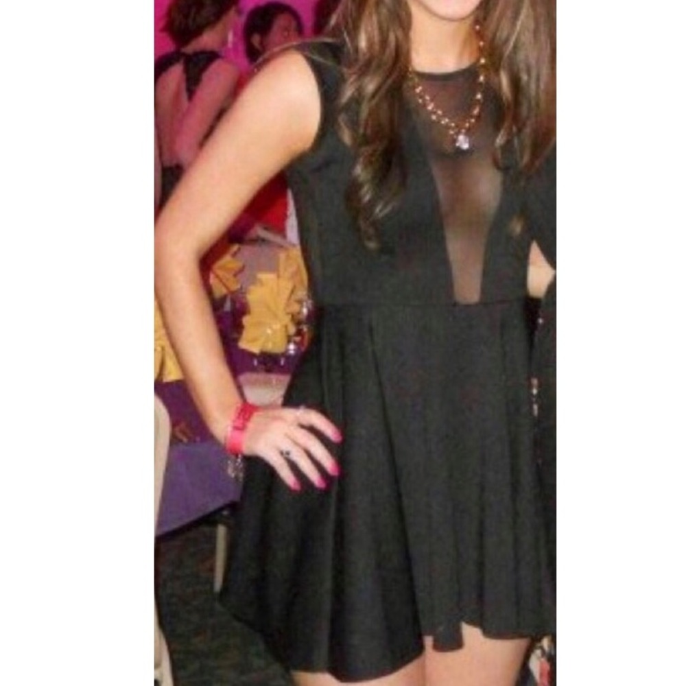 Black Dress with Sheer Panel Down Front
