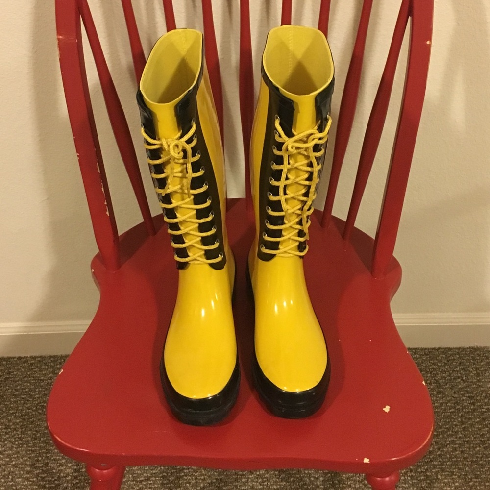 Bright Yellow Rainboots
