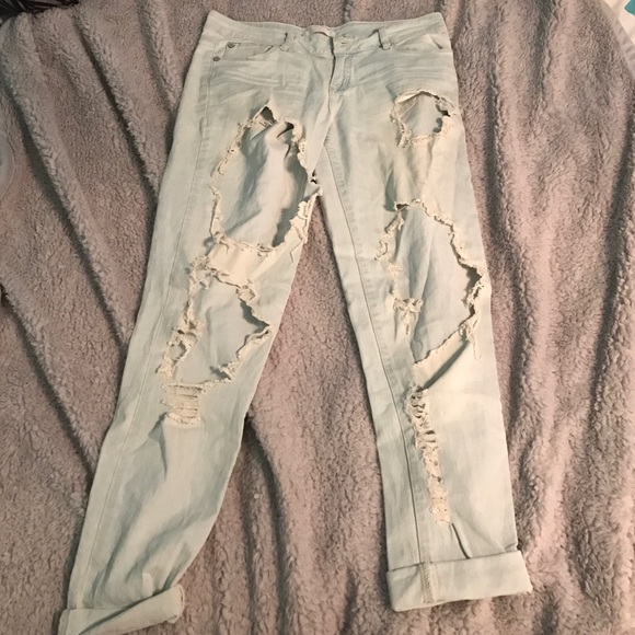 very holey jeans