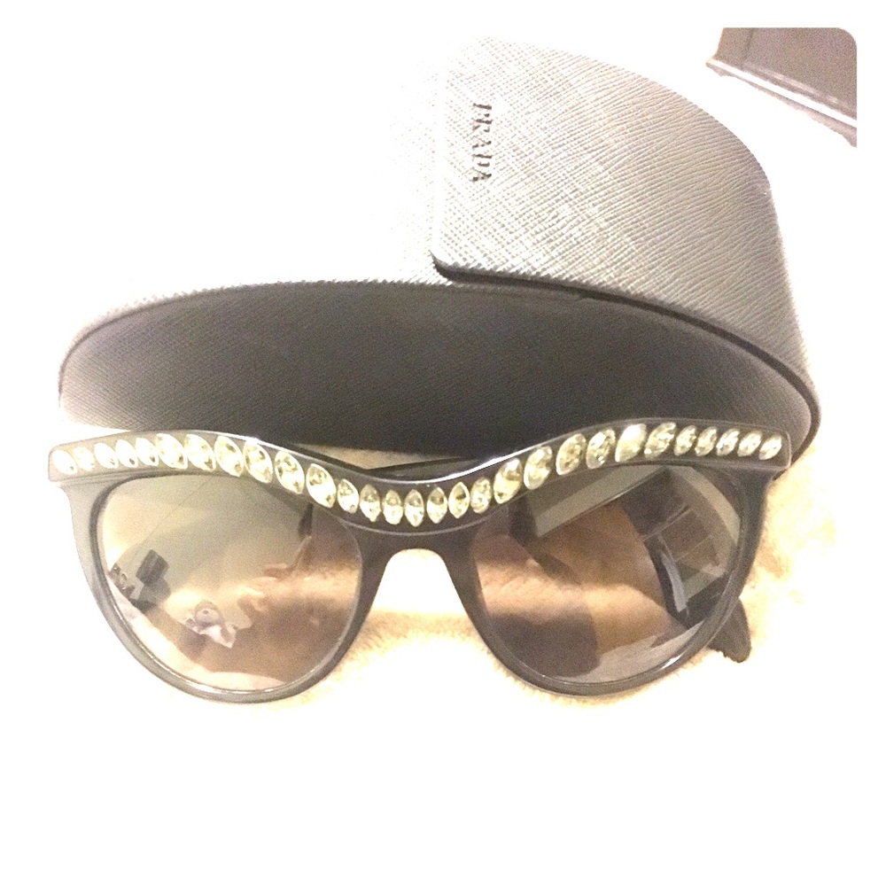 Prada crystal cat eye sunglasses