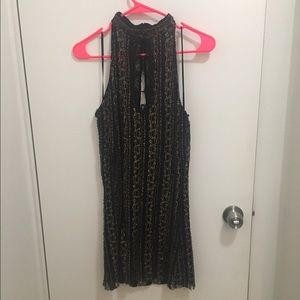 Free People black and gold crocheted dress