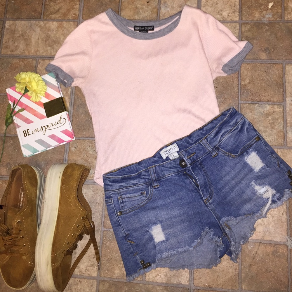 Denim blue jean shorts
