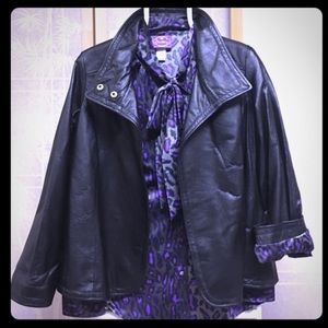 Black Leather Swing Style Jacket