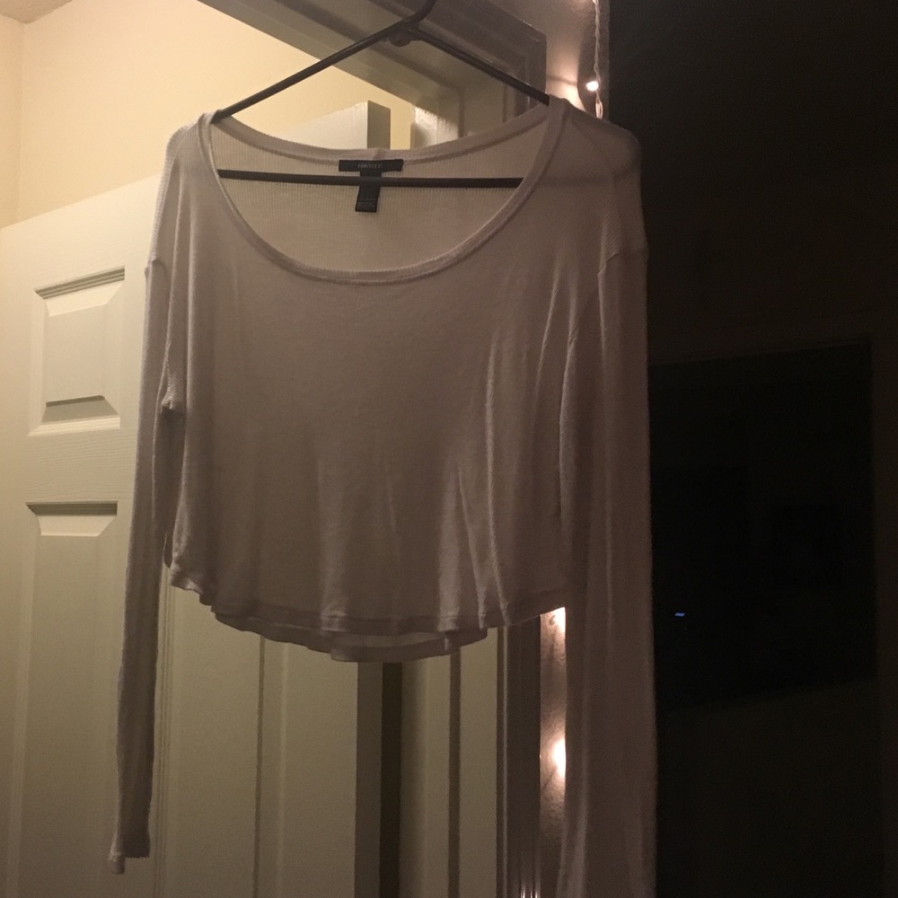White long sleeve crop top from forever 21