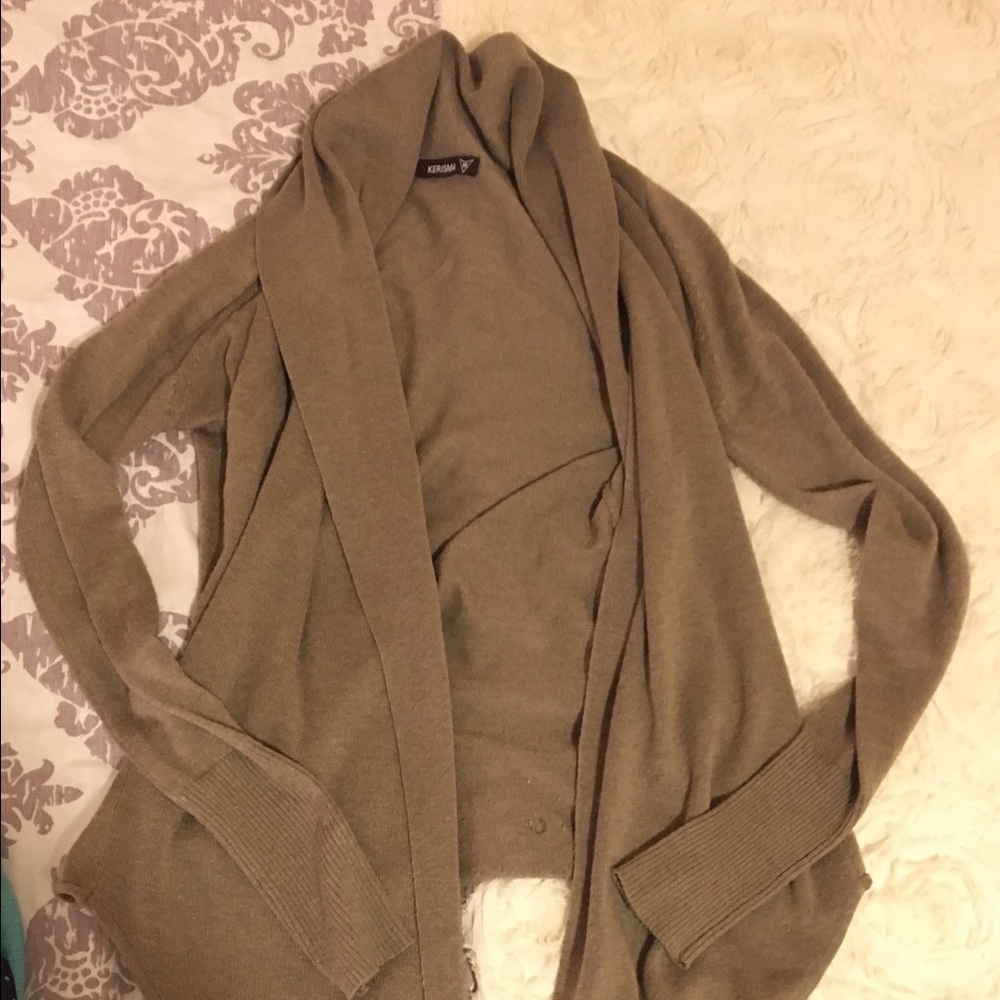 Tan wrap sweater