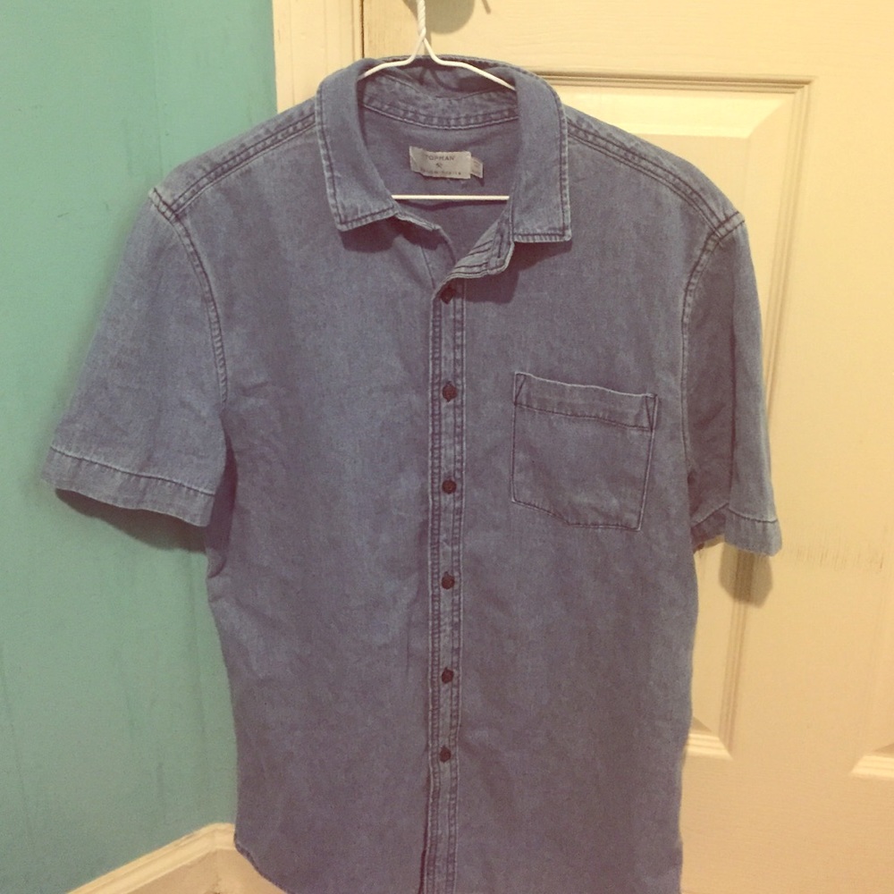 Topman never worn jean button up shirt. medium.