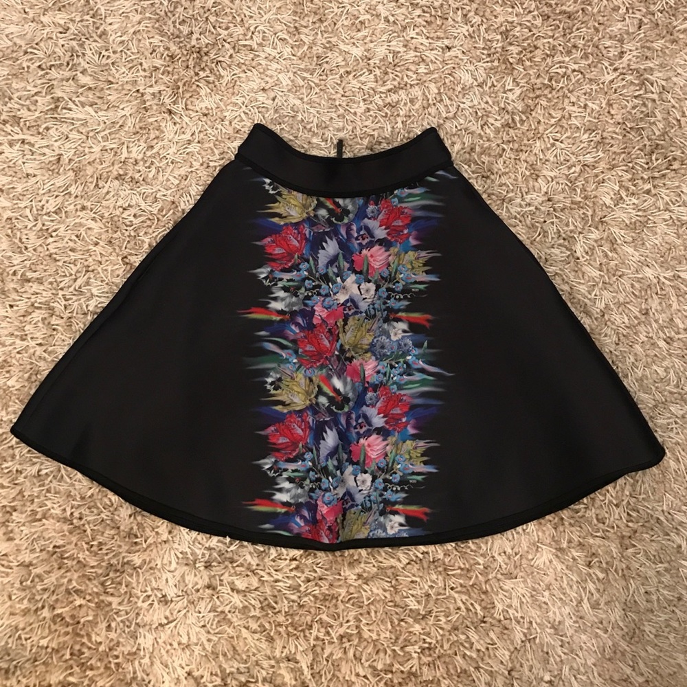 Cynthia Rowley Bonded Blurred Floral Skirt