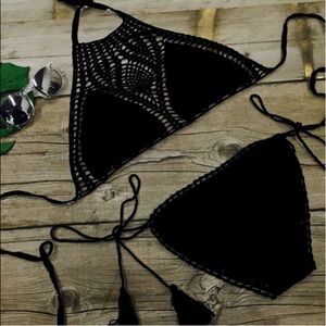 Black Crochet Bikini Bottom