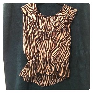 Brown Zebra Print Crop Top