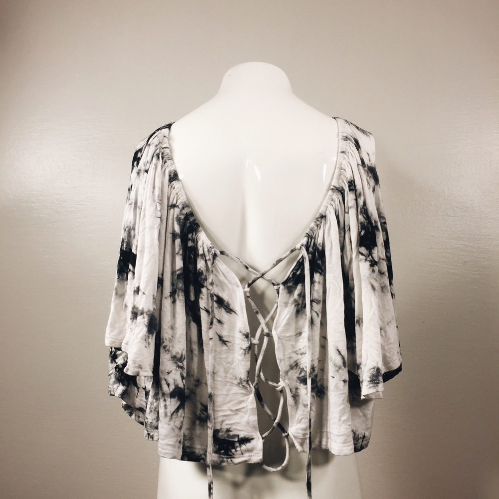 Tie Dye Lace Up top