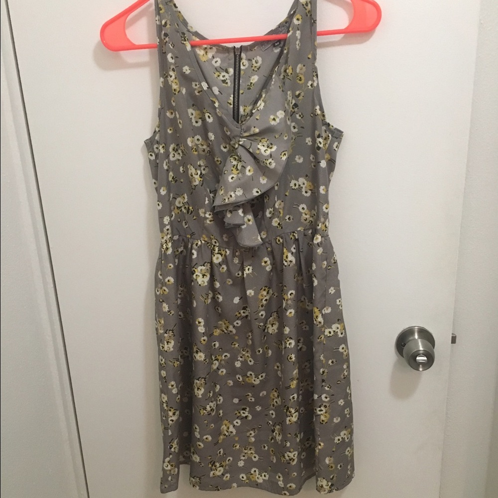 SOLD Grey and yellow floral dress