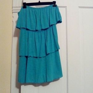 Strapless ruffle top