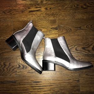 Zara Silver Booties Size 39