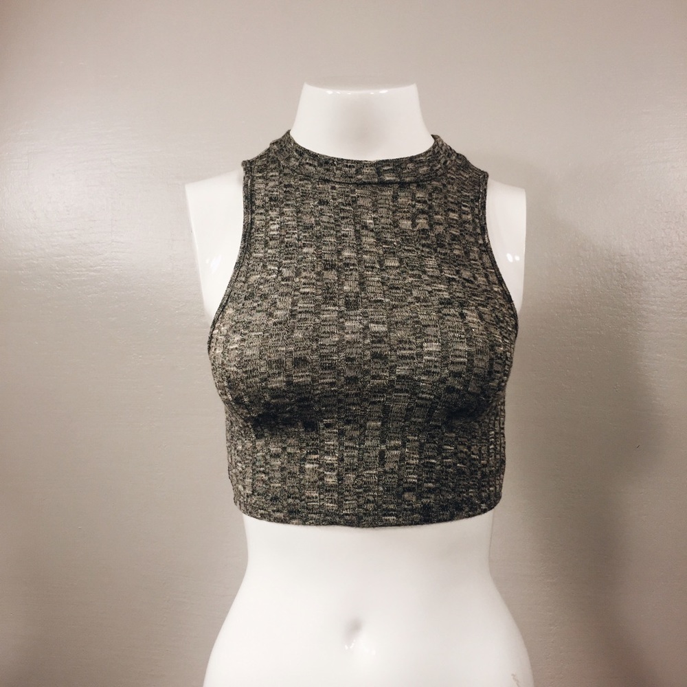 Ribbed Grey Crop Top