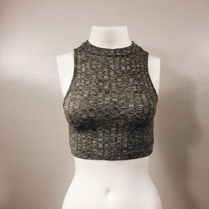 Ribbed Grey Crop Top