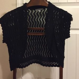 Black Crochet Cardigan