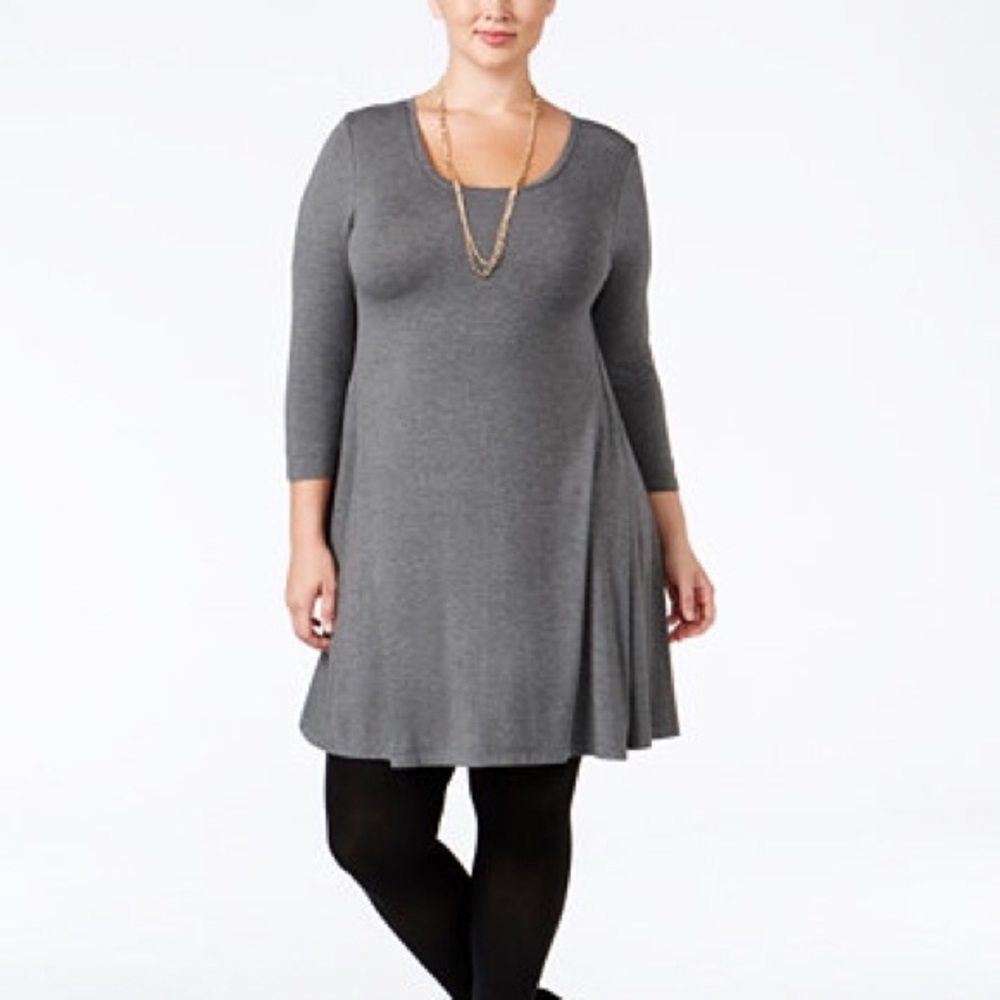 HP Style & Co Plus Size Dress Heather Gray 2X