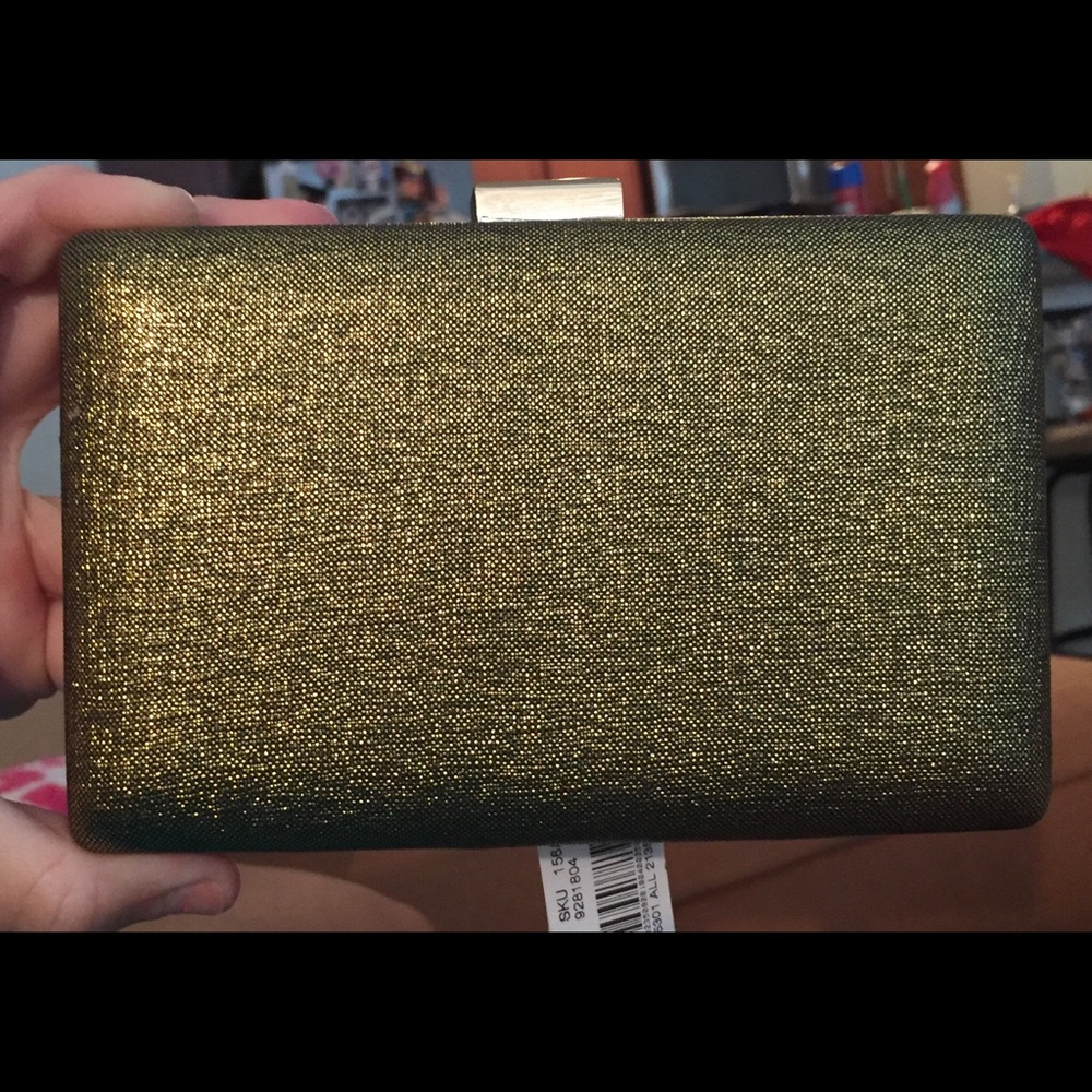 Kate Landry Gold/Black Clutch