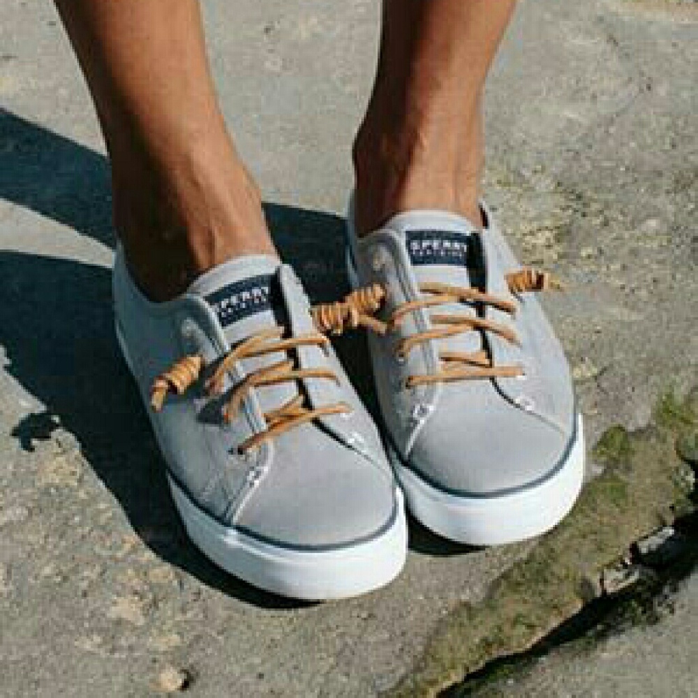 Grey Sperry Seacoat Canvas Sneakers