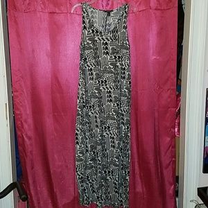 Forever 21 black and white tribal print maxi dress