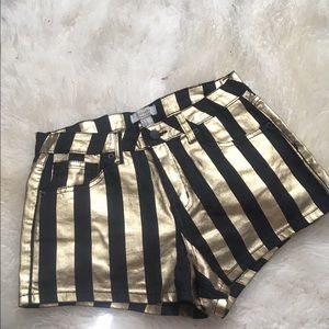 Gold and Black stripped shorts