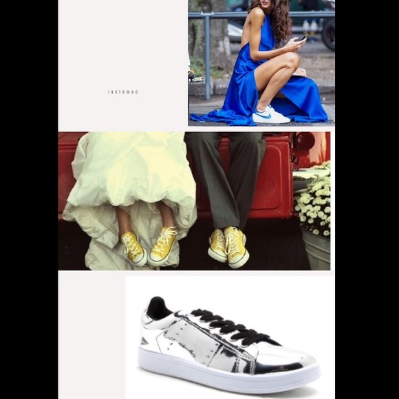 Last ☝️ 💧metallic mirror sneakers shoes - Picture 3 of 5