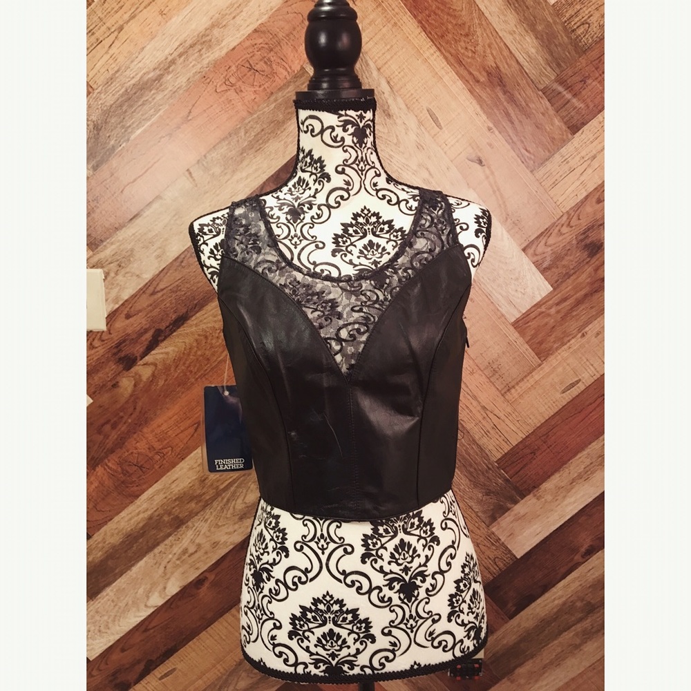 REAL LEATHER AND LACE Crop Tank!