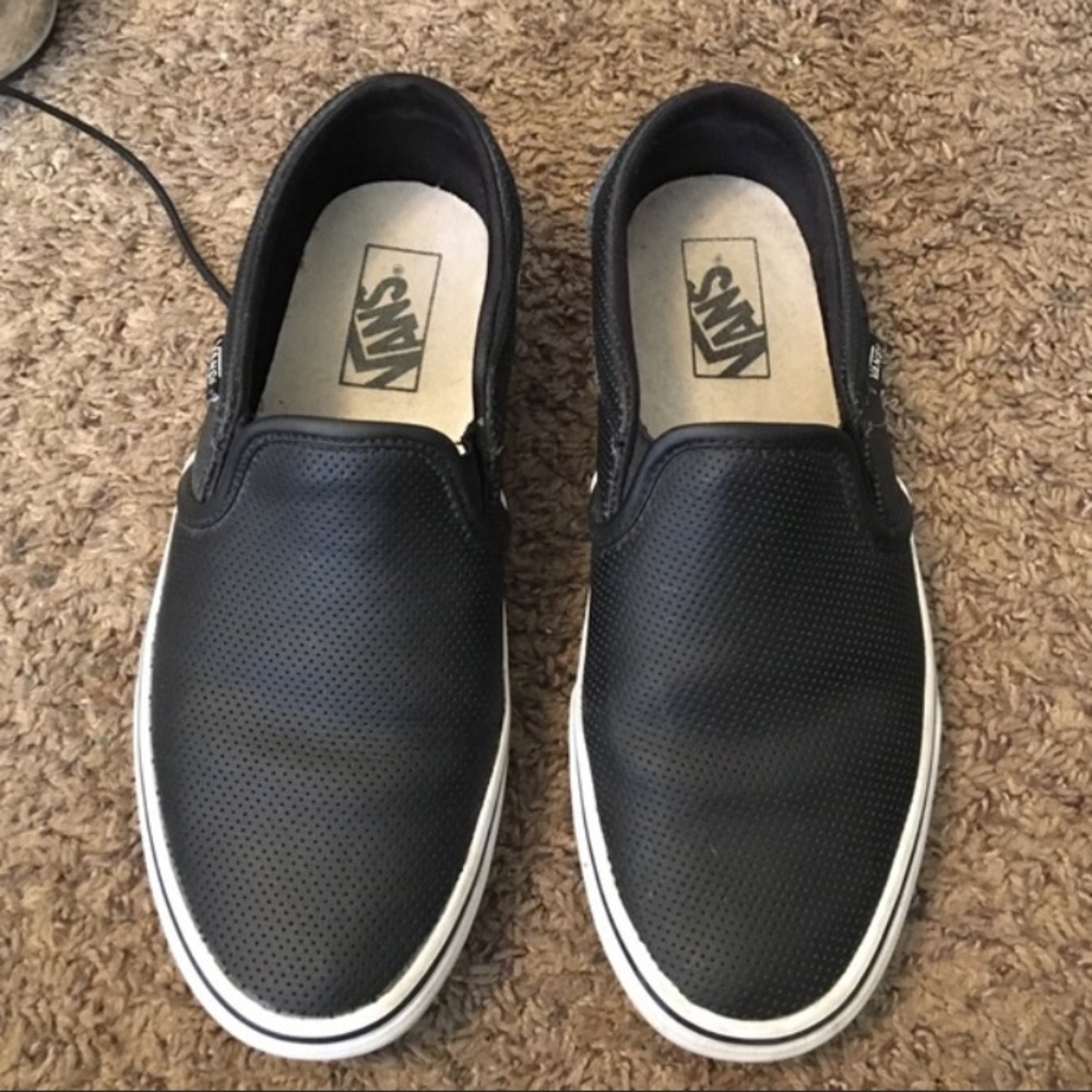 Leather black vans