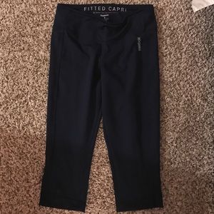 Navy cropped reebok workout pants