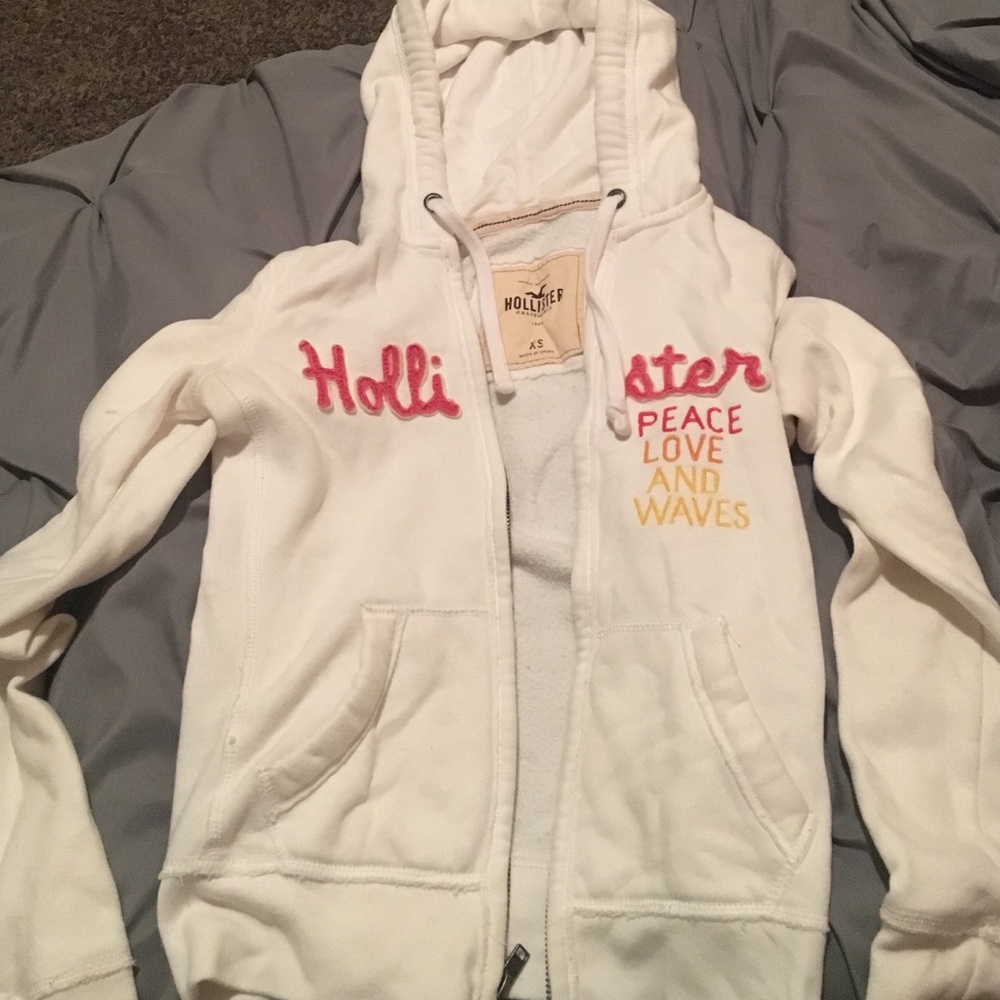 White hollister hoodie (xs)