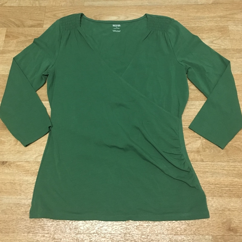 1DAYSALE! Michael Kors Wrap Green top
