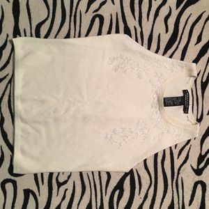Sweater-beaded tank top