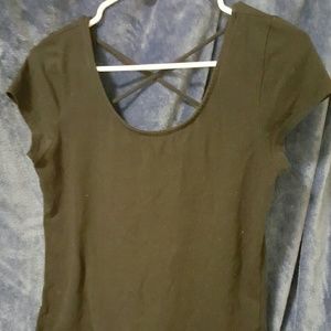 Black Strappy Back Shirt