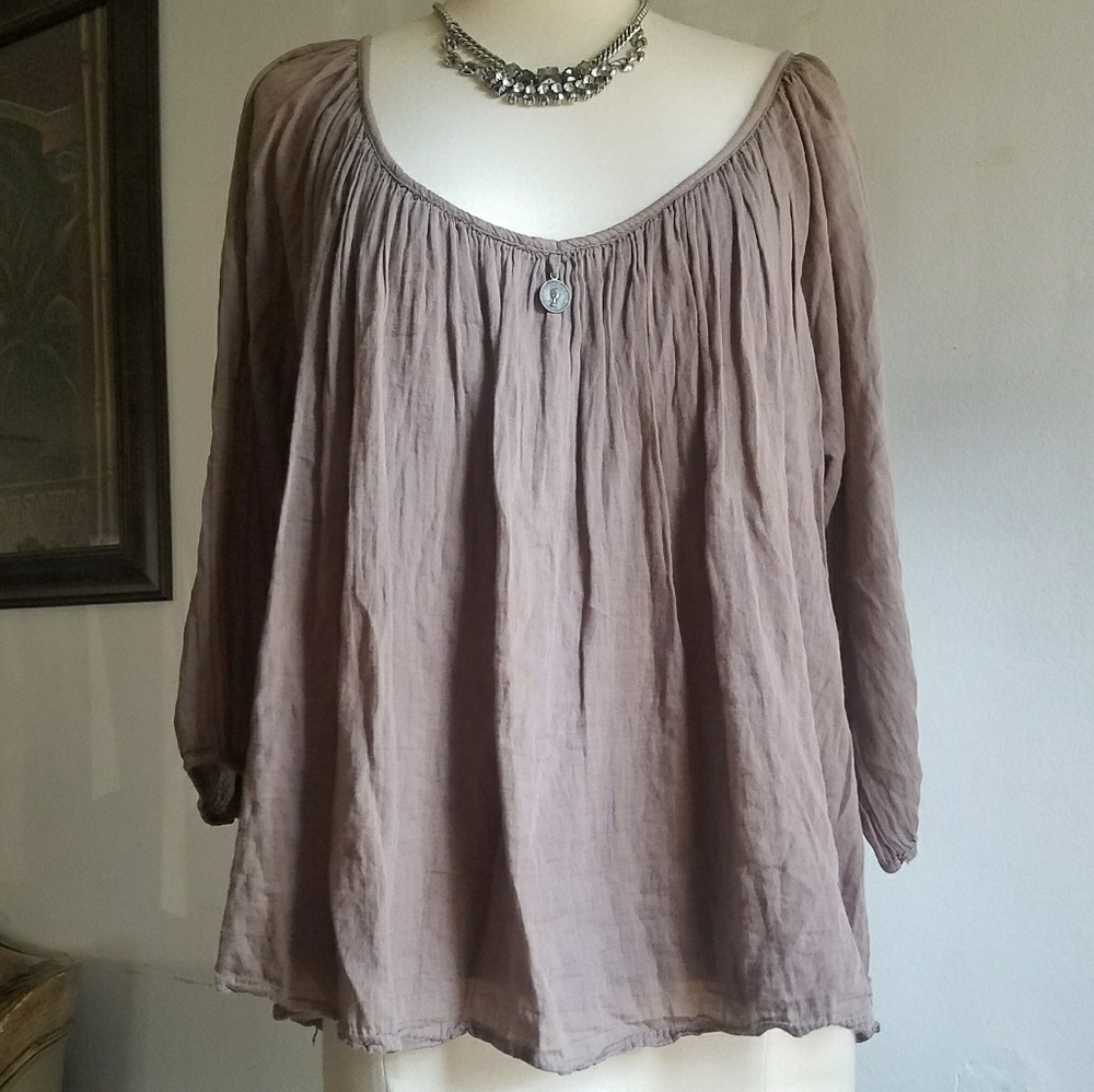 Designer Peasant Flow Top