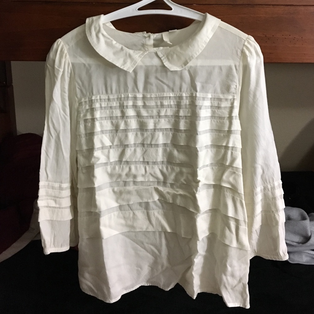 WHITE Peter Pan collar blouse