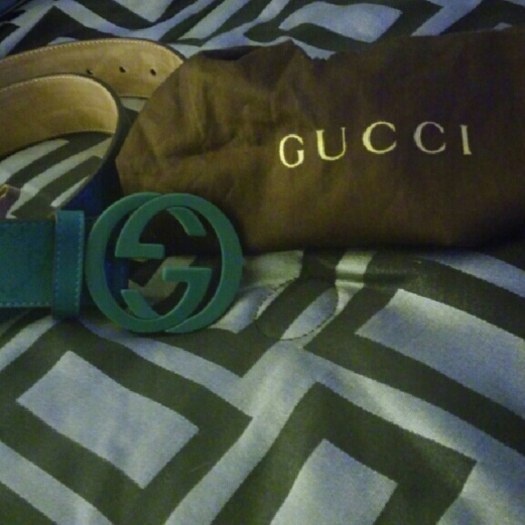 Gucci Other - Hardly worn Gucci belt! Size 40 teal color