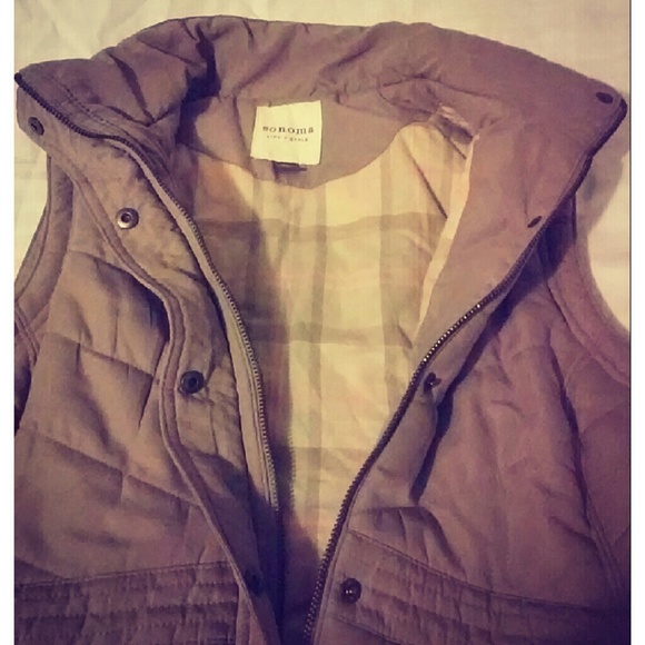 Sonoma Life styles Jackets & Blazers - Sonoma Vest Mocha w/ plaid flannel lining M~LN