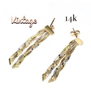 HOLD 14k Vintage Tri-color Earrings