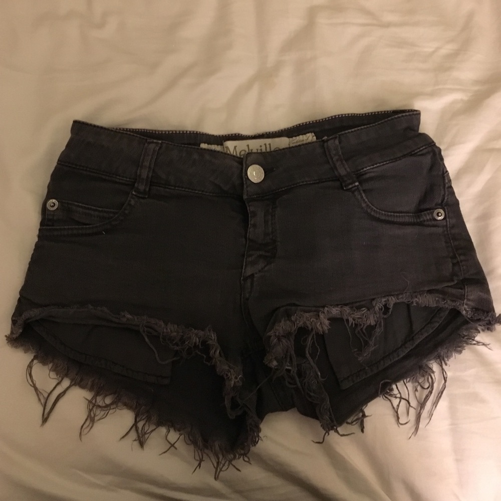 Black cut off shorts