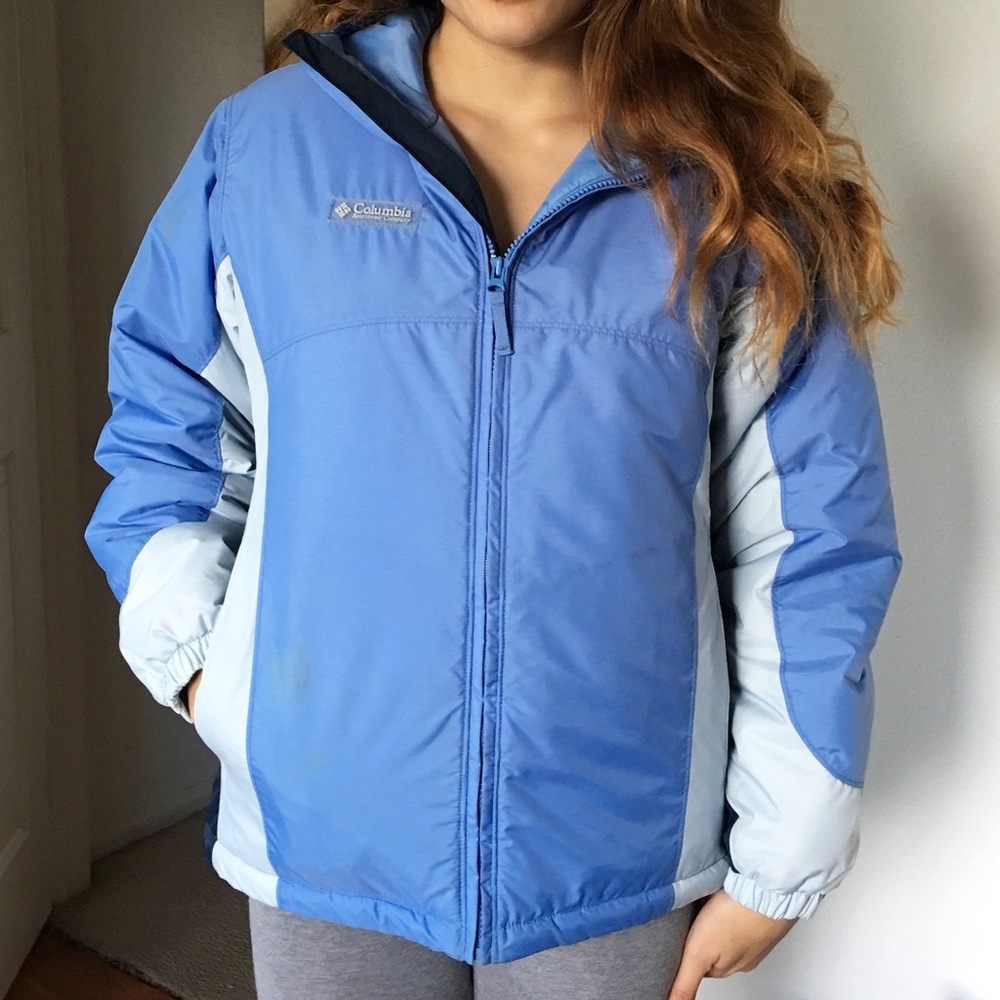 Columbia blue zip up windbreaker jacket