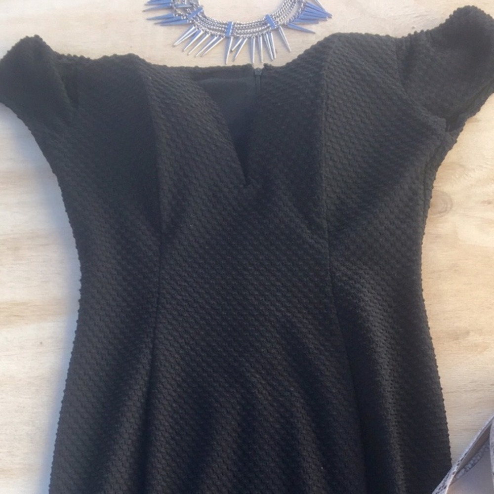 Black off the shoulder midi dress