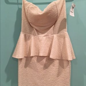 Strapless peplum dress