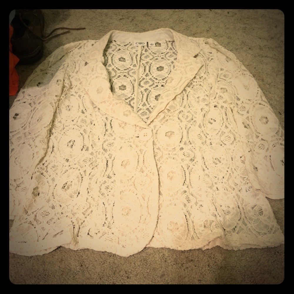Cream Lace Blazer