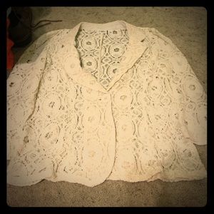 Cream Lace Blazer